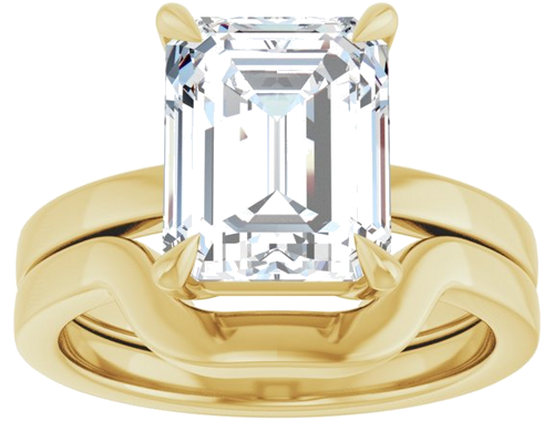 Sužadėtuvių Žiedas „Claw-Prong Solitaire“ 14k yellow gold Emerald 10mm x 8mm (8)
