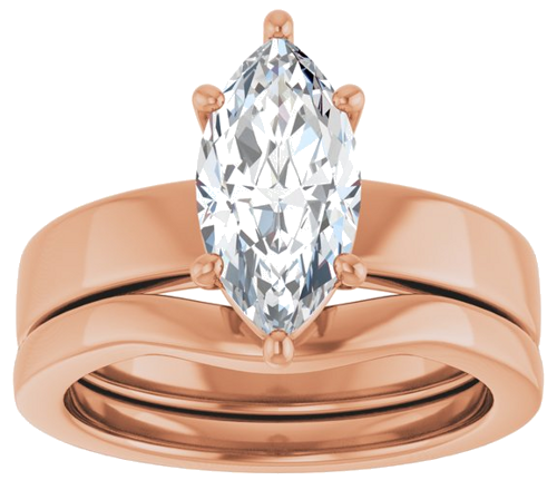 Sužadėtuvių Žiedas 14k rose gold Marquise 12mm x 6mm (8)