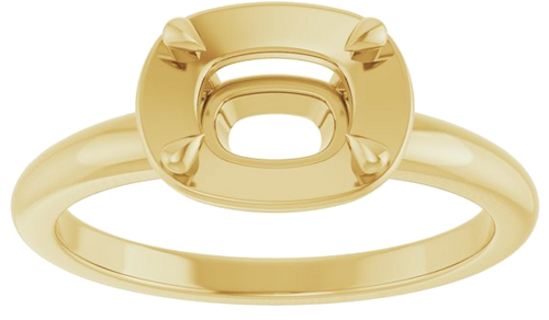 Sužadėtuvių Žiedas „Claw-Prong Solitaire Bezel-Style“ 14k yellow gold Elongated Cushion 7.5mm x 5.5mm (3)