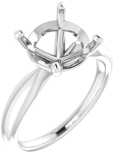 Sužadėtuvių Žiedas 14k white gold Round 10mm (1)