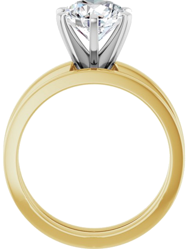 Sužadėtuvių Žiedas „Solitaire“ 585 Baltojo Ir Geltonojo Aukso Round 8mm (7)