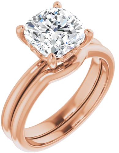 Sužadėtuvių Žiedas 14k rose gold Cushion 8mm (6)