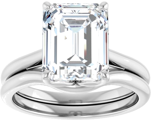 Sužadėtuvių Žiedas „Solitaire“ 950 Platinos Emerald 10mm x 8mm (8)