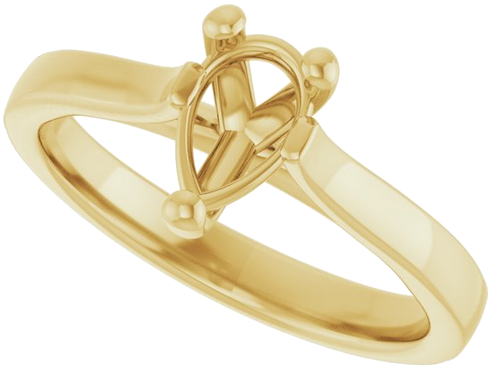 Sužadėtuvių Žiedas 14k yellow gold Pear 8mm x 5mm (5)