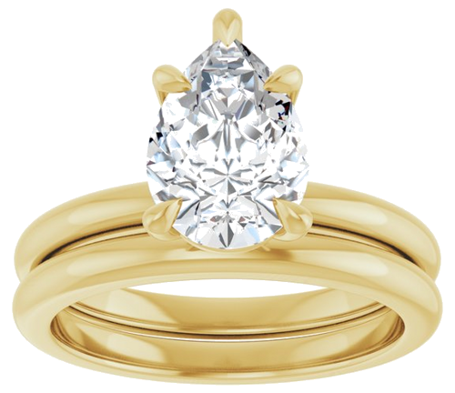18K Yellow 10x7 mm Pear Solitaire Engagement Ring Mounting (8)