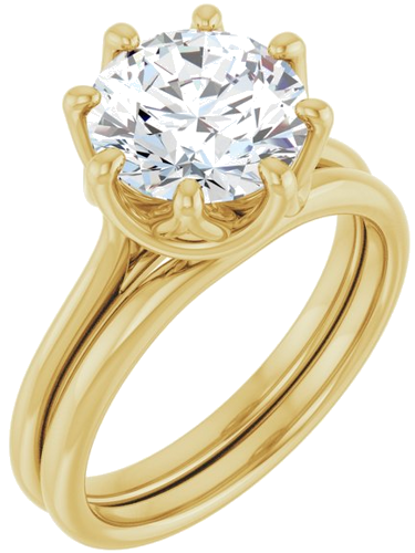 Sužadėtuvių Žiedas „Solitaire“ 14k yellow gold Round 9mm (6)
