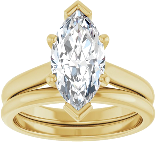 Sužadėtuvių Žiedas 14k yellow gold Marquise 13mm x 6.5mm (8)