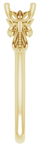 14K Yellow 5.8 mm Round Sculptural-Inspired Solitaire Engagement Ring Mounting (4)