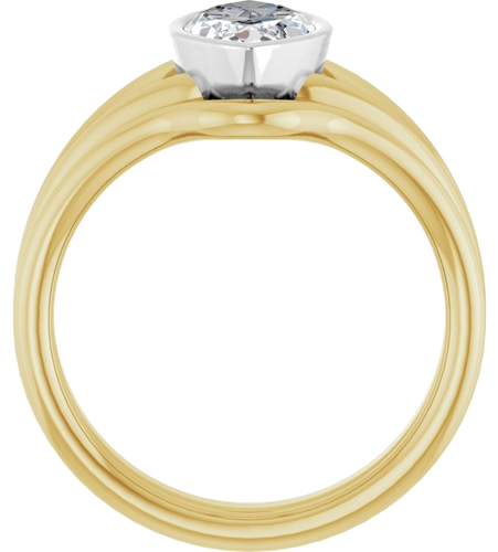 Sužadėtuvių Žiedas „Bezel-Set Solitaire“ 14k yellow/white gold Marquise 12mm x 6mm (7)