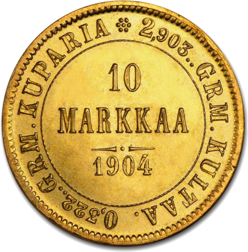 10 Markkaa (1878-1913) Suomija auksinė moneta (1)