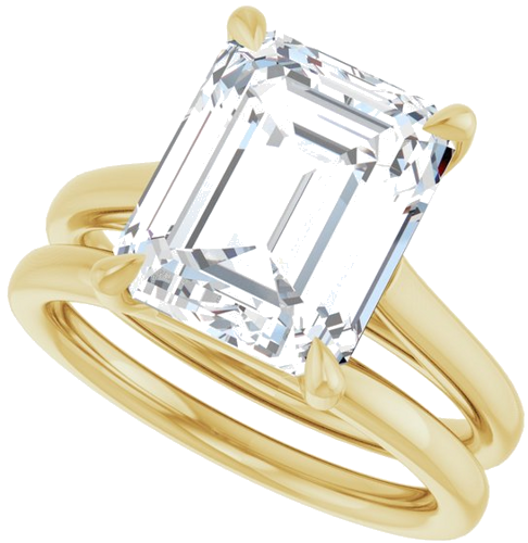 Sužadėtuvių Žiedas „Claw-Pong“ 14k yellow gold Emerald 11mm x 9mm (10)