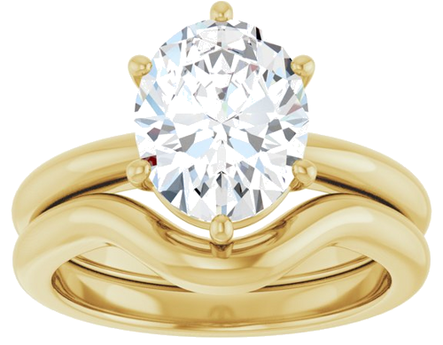 Sužadėtuvių Žiedas 14k yellow gold Oval 10mm x 8mm (8)