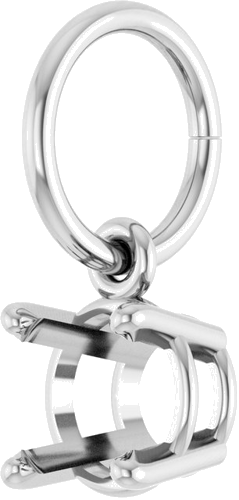 Pakabukas „Solitaire Charm“ 10k white gold Round 5mm (2)