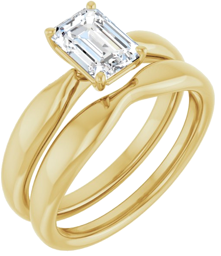 Sužadėtuvių Žiedas „Solitaire“ 585 Geltonojo Aukso Emerald 7mm x 5mm (6)