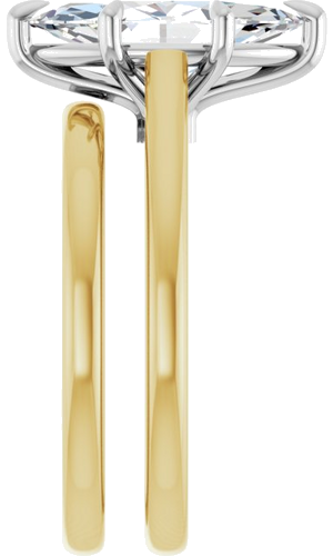 Sužadėtuvių Žiedas „Claw-Pong“ 14k yellow/white gold Marquise 13mm x 6.5mm (9)