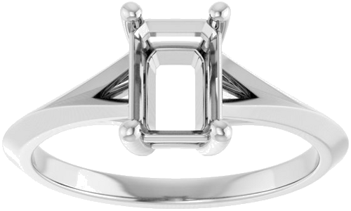 Sužadėtuvių Žiedas „Solitaire“ 585 Baltojo Aukso Emerald 7mm x 5mm (3)