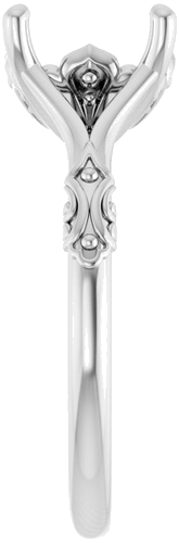 Sužadėtuvių Žiedas „Solitaire Sculptural“ 14k white gold Oval 10mm x 8mm (4)