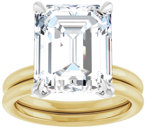 Sužadėtuvių Žiedas „Claw-Prong Solitaire“ 14k yellow/white gold Emerald 12mm x 10mm (8)