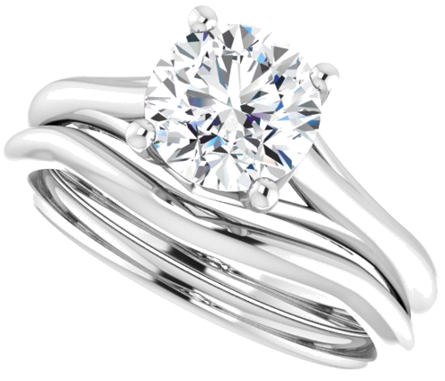 14K White 7 mm Round Solitaire Engagement Ring Mounting (10)