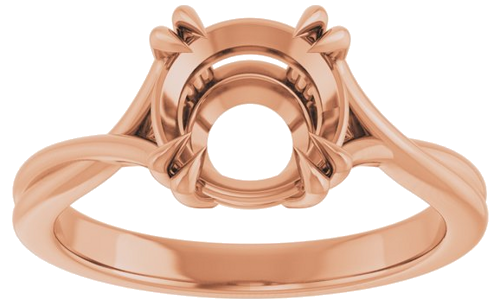 Sužadėtuvių Žiedas „Double Claw-Prong Solitaire Criss-Cross“ 14k rose gold Round 8mm (3)