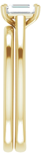 Sužadėtuvių Žiedas „Solitaire“ 585 Geltonojo Aukso Emerald 6mm x 4mm (9)