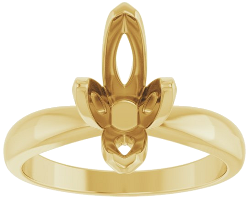 Sužadėtuvių Žiedas „V-End Tulipset® Solitaire“ 14k yellow gold Marquise 12mm x 6mm (3)