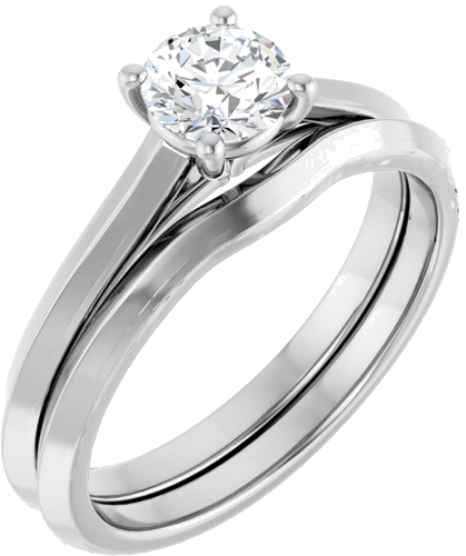 Sužadėtuvių Žiedas „Claw-Prong“ 14k white gold Round 5.2mm (6)
