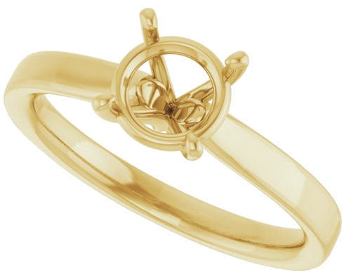 Sužadėtuvių Žiedas „Solitaire“ 14k yellow gold Round 6.5mm (5)