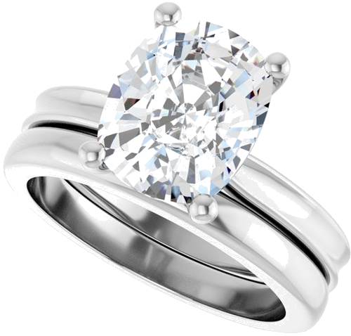Sužadėtuvių Žiedas 14k white gold Elongated Cushion 10mm x 8mm (10)
