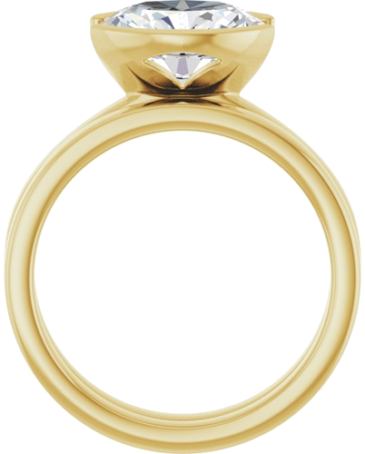 Sužadėtuvių Žiedas „Half-Bezel Solitaire“ 14k yellow gold Oval 10mm x 8mm (7)