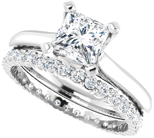 Sužadėtuvių Žiedas „Solitaire“ 950 Platinos Square 6.5mm (10)