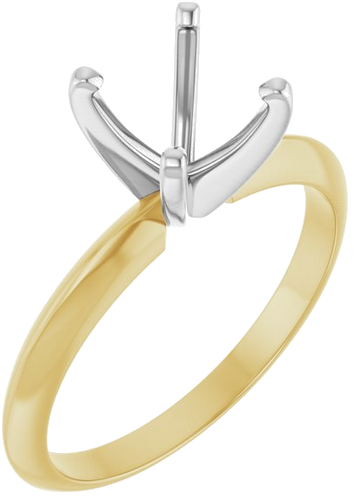 18K Yellow   Platinum 7.3-7.7 mm Round 4-Prong Light Solitaire Ring Mounting (1)