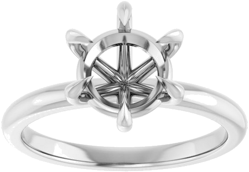 Sužadėtuvių Žiedas „Solitaire“ 750 Baltojo Aukso Round 8mm (3)