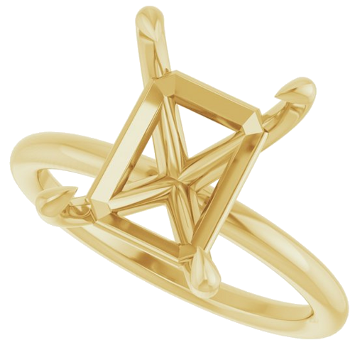 Sužadėtuvių Žiedas „Claw-Prong Solitaire“ 14k yellow gold Emerald 11mm x 9mm (5)