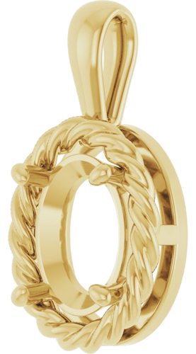 Pakabukas „Rope“ 585 Geltonojo Aukso Oval 9mm x 7mm (2)