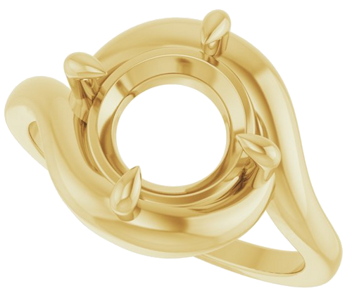 Sužadėtuvių Žiedas „Claw-Prong Solitaire Bypass“ 14k yellow gold Round 9.3mm (5)