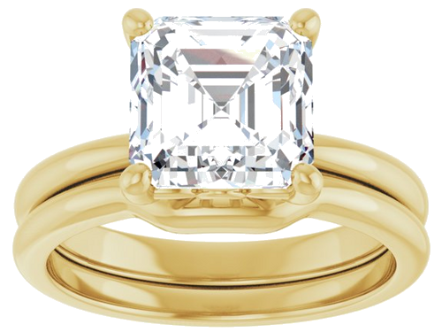 Sužadėtuvių Žiedas 14k yellow gold Asscher 8mm (8)