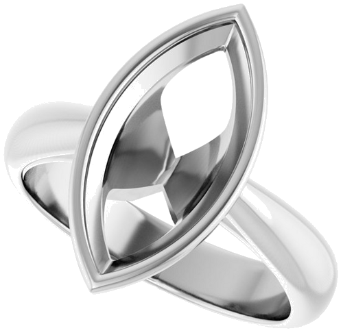 Sužadėtuvių Žiedas „Bezel-Set Solitaire“ 10k white gold Marquise 15mm x 7mm (5)