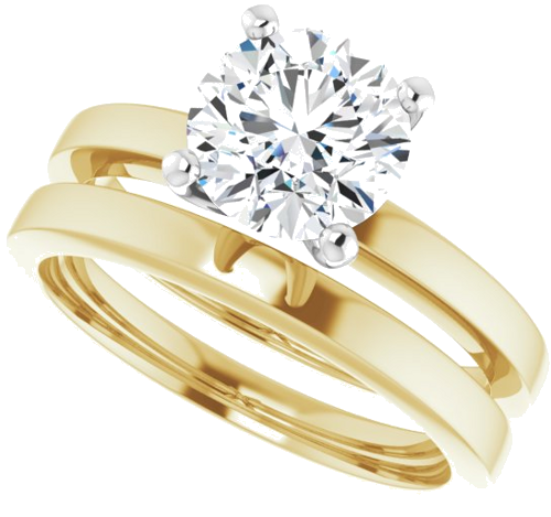 Sužadėtuvių Žiedas „Solitaire“ 14k yellow/white gold Round 7.4mm (10)