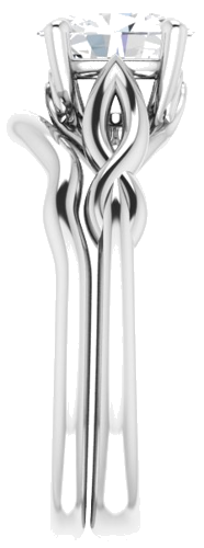 Sužadėtuvių Žiedas „Solitaire“ 585 Baltojo Aukso Oval 8mm x 6mm (9)