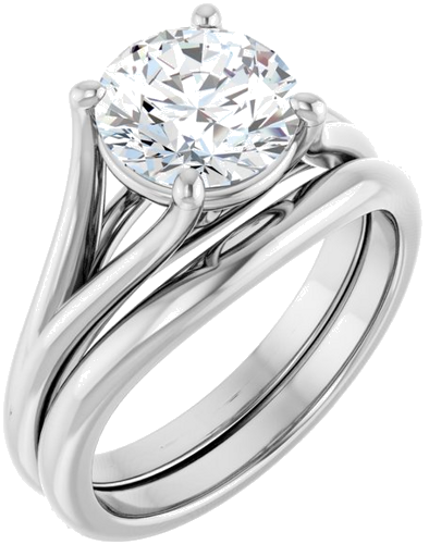 Sužadėtuvių Žiedas „Solitaire“ 14k white gold Round 8mm (6)