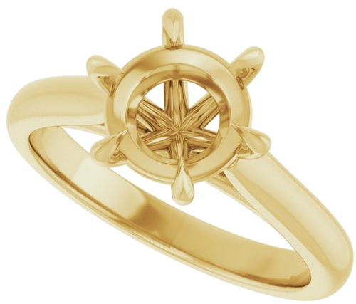 Sužadėtuvių Žiedas „Claw-Prong“ 14k yellow gold Round 8mm (5)