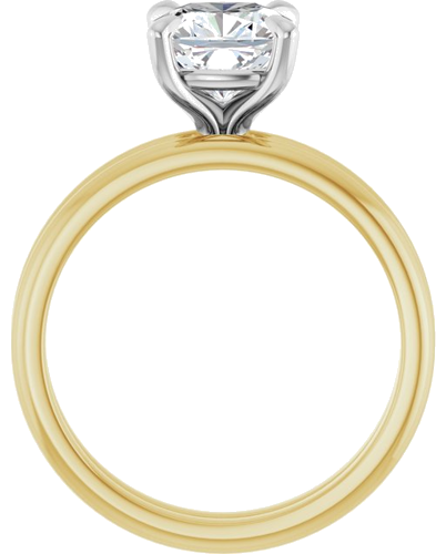 Sužadėtuvių Žiedas „Solitaire“ 14k yellow/white gold Cushion 7mm (7)