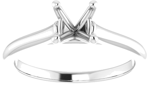 14K White 6 mm Round Solitaire Engagement Ring Mounting (3)