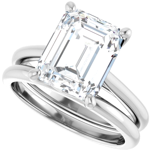 Sužadėtuvių Žiedas „Solitaire“ 10k white gold Emerald 10mm x 8mm (10)