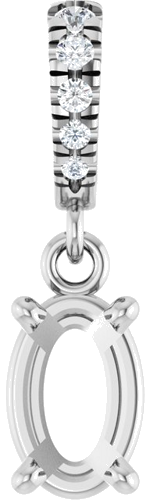 Pakabukas „Accented“ 14k white gold Oval 6mm x 4mm (1)