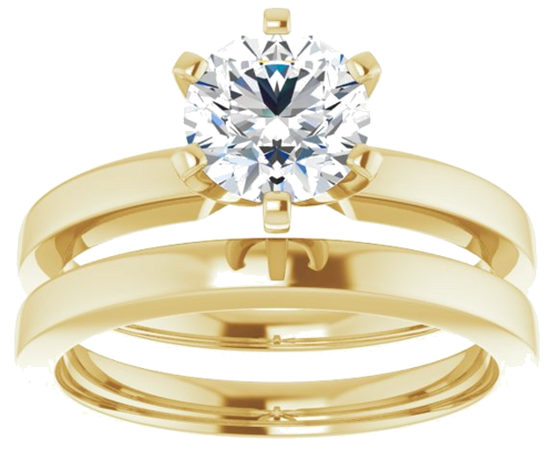 18K Yellow 6.5 mm Round Solitaire Engagement Ring Mounting (8)