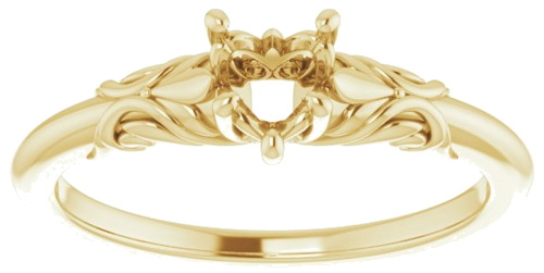 Sužadėtuvių Žiedas „Solitaire“ 585 Geltonojo Aukso Heart Shape 5mm (3)