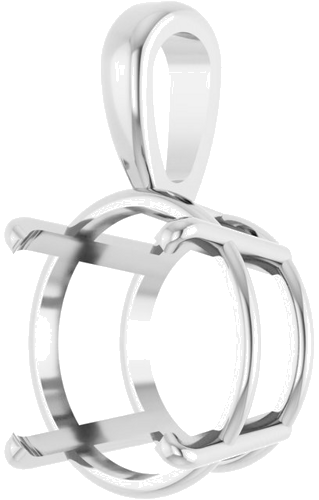 Sterling Silver 14 mm Round 4-Prong Pendant Mounting (2)