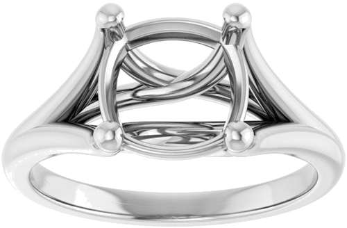 Sužadėtuvių Žiedas „Solitaire“ 14k white gold Cushion 8mm (3)